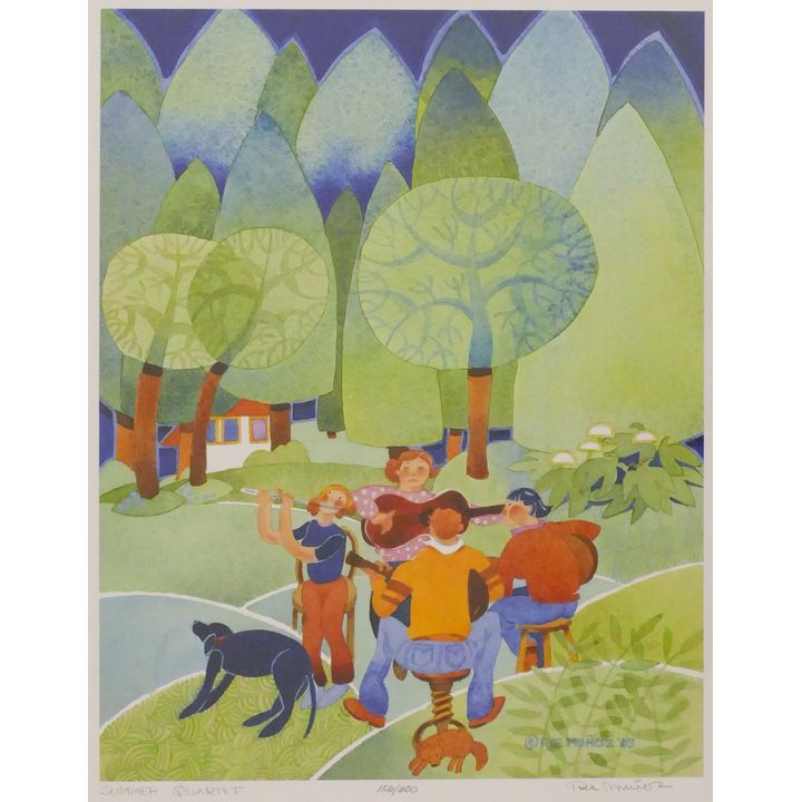 Rie Munoz ''Summer Quartet'' 2003 Signed Print 15.5'' x 13'' Sheet.