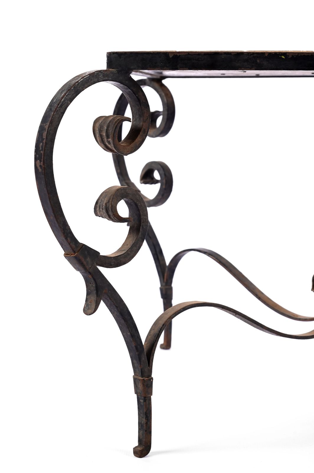 Vintage square tiled and wrought iron patio table Russell Kaplan