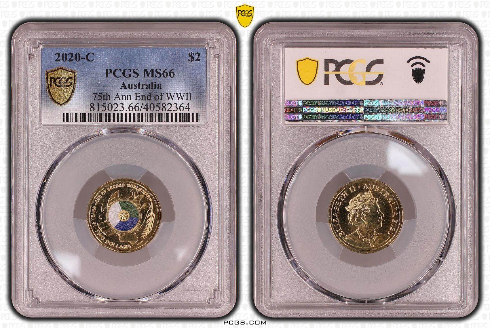 2020-C Australia Two Dollar, $2 75th Ann End of WWII PCGS - MS66 -364