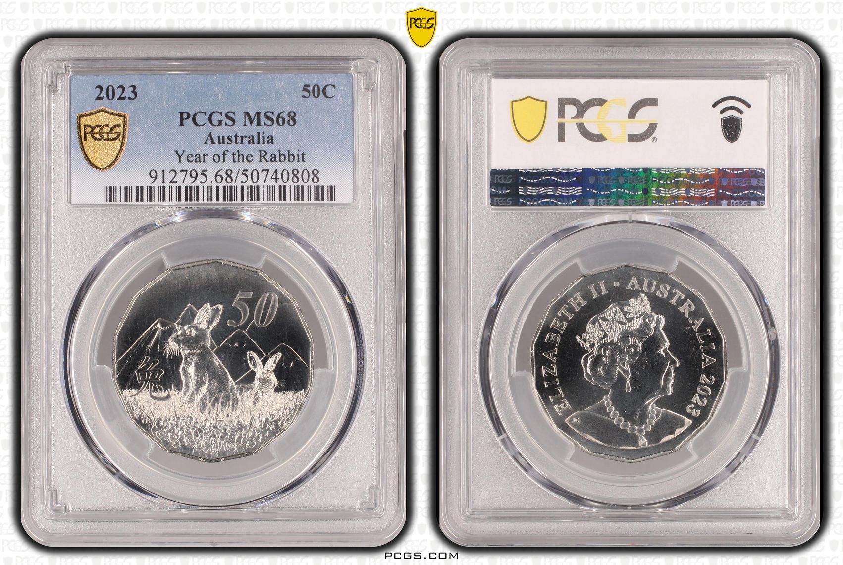 Year of the Rabbit , Fifty Cent, 2023, PCGS MS68