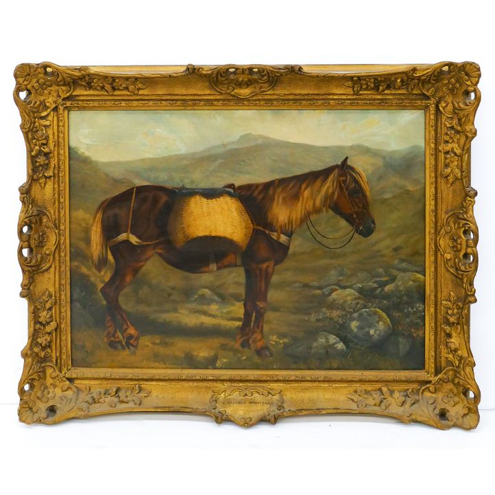 Thomas Liddall Armitage (fl. 1885-1891 United Kingdom) Highland Pony Oil on Canvas.