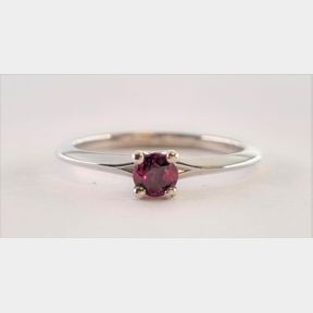 9CT WHITE GOLD RING WITH .328CT RUBY - SIZE MN - 51633/330