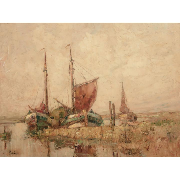 Rudolf Priebe | Łodzie u brzegu