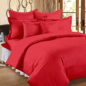Relax Collection Microfibre Duvet Cover 3 Piece Set Red Red Three Quarter XL|