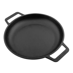 Victoria Enamelled Cast Iron Skillet with Helper Handles - Black - 26 cm