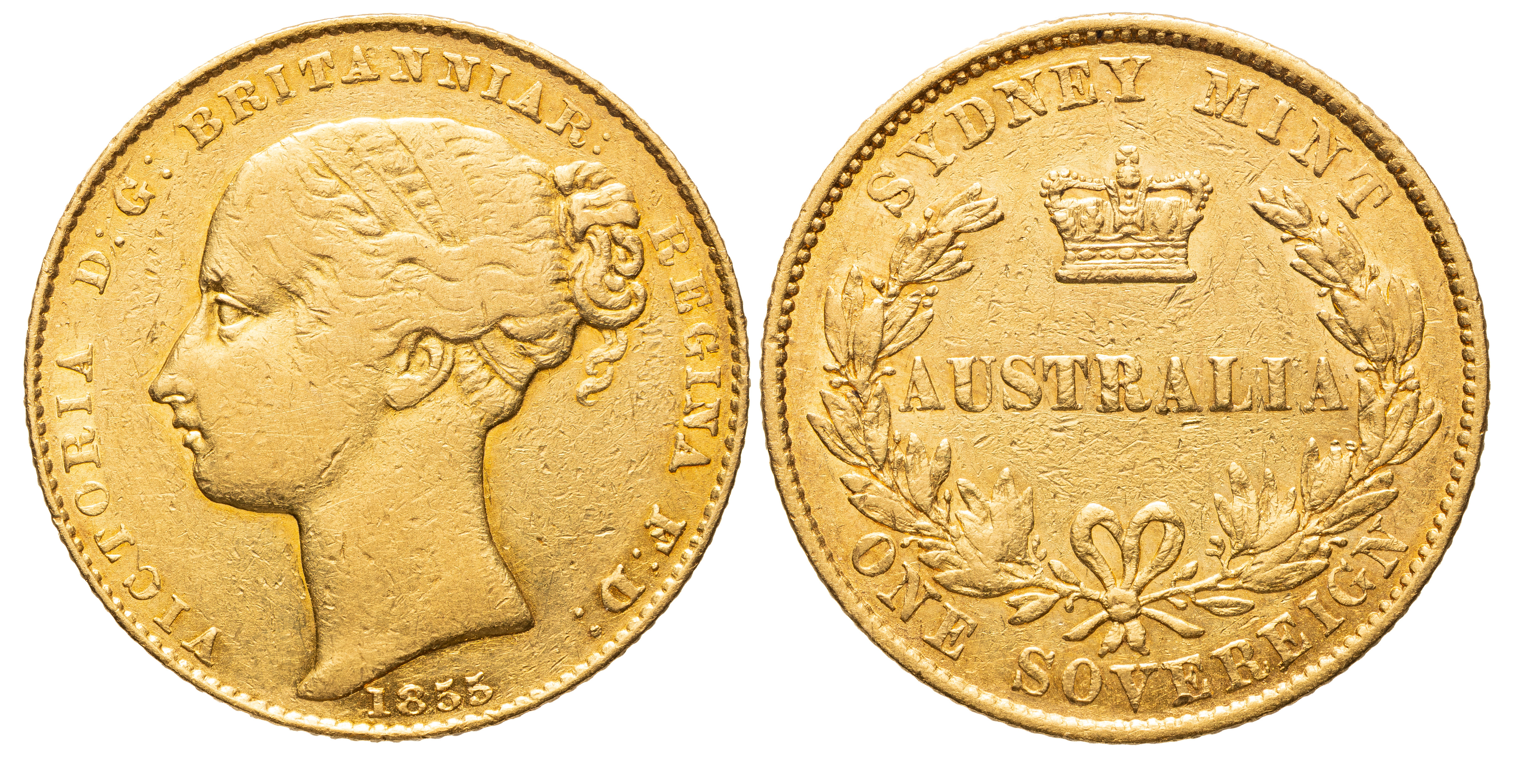Victoria, Sovereign, 1855, VF