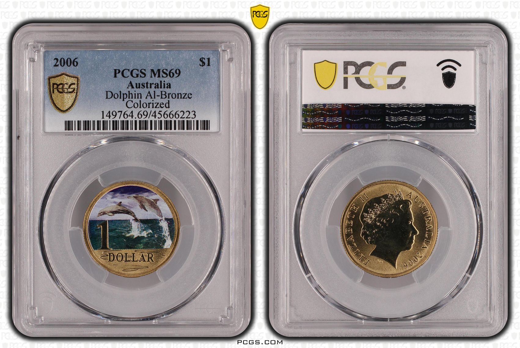 Dolphin Al-Bronze POP 20/0, One Dollar, 2006, PCGS MS69