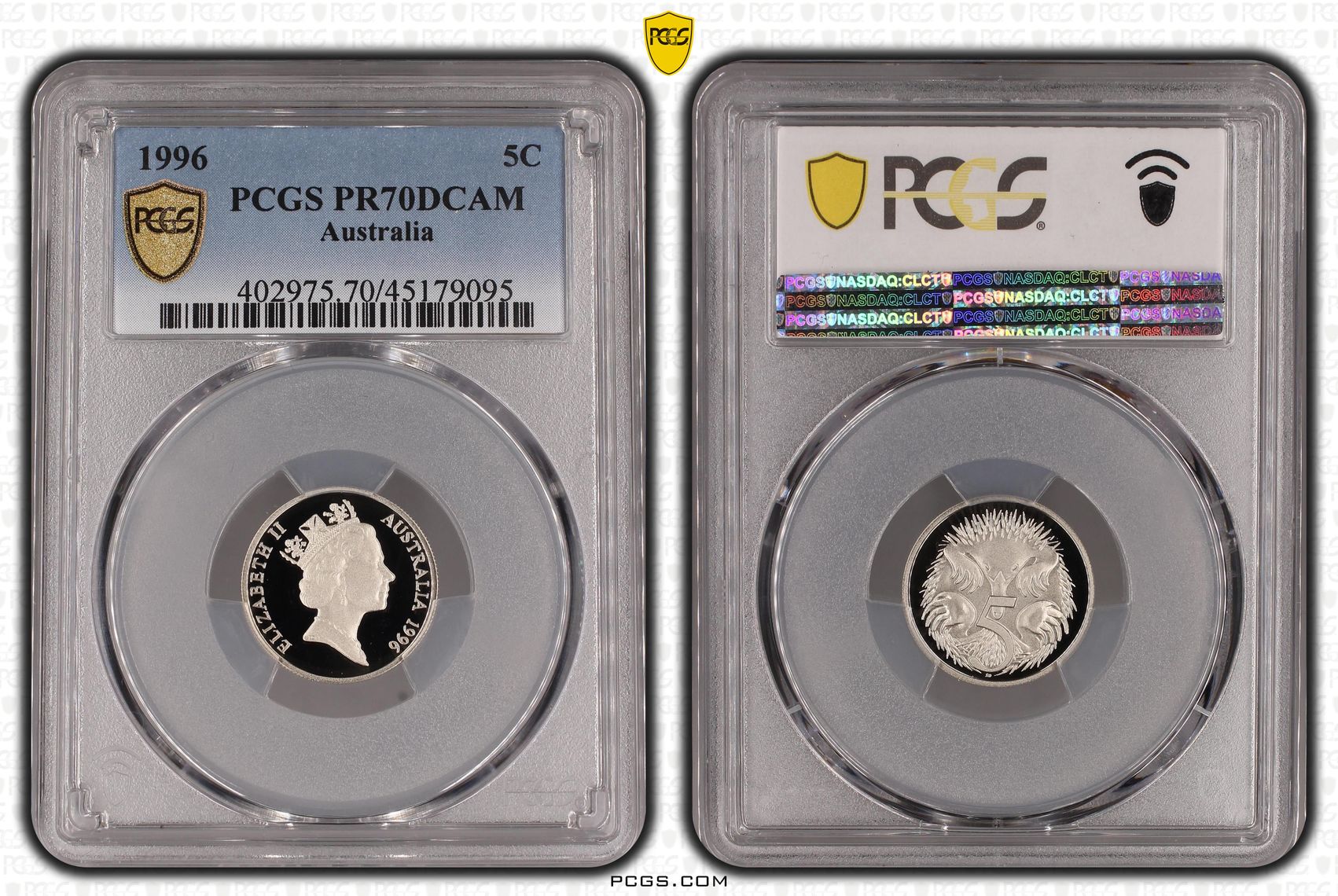 Elizabeth II, Five Cent, 1996, PCGS PR 70DCAM