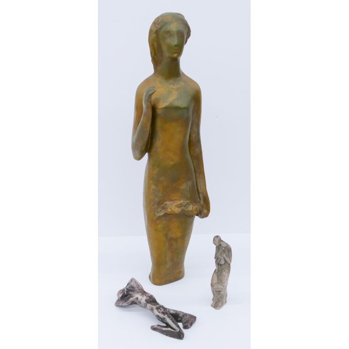 3pc Jan Kodet Abstract Figure Sculptures