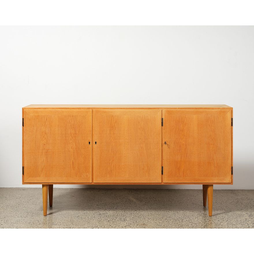 1950s light-stained Danish credenza