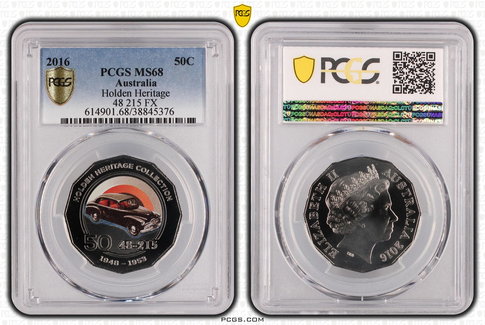 2016 Australia Fifty Cent, 50c Holden Heritage - 48 215 FX PCGS - MS68 -376