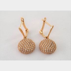 18CT YELLOW GOLD DROP EARRINGS WITH 1.12CT OF DIAMONDS COLOR I-J CLARITY VS/SI - 51629/062