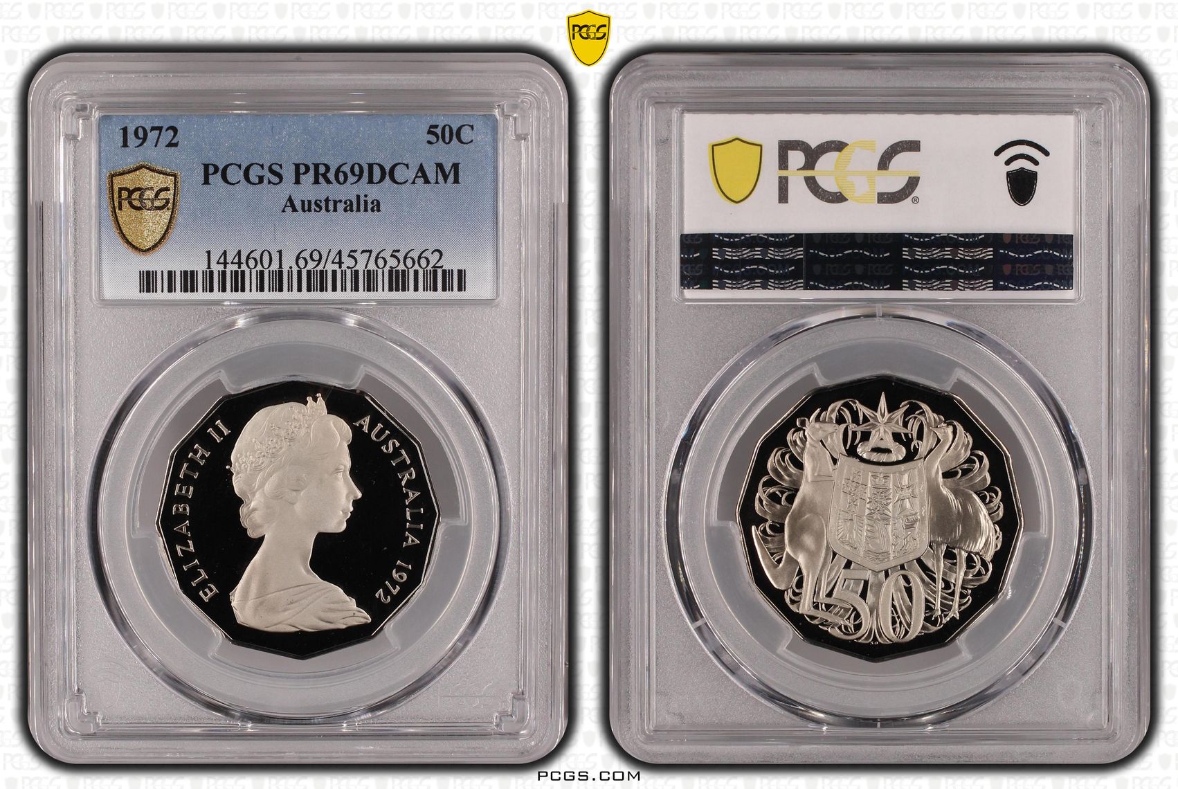 Elizabeth II, Fifty Cent, 1972, PCGS PR 69DCAM