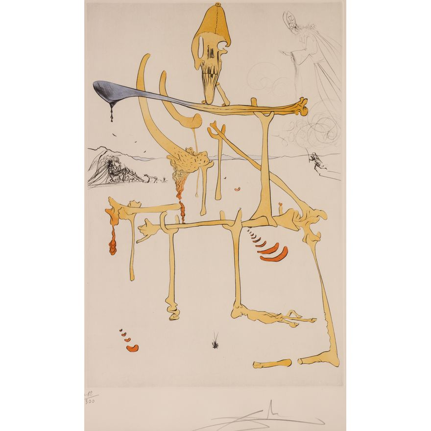 Salvador Dali ''Landscape with Skeleton'' 1975