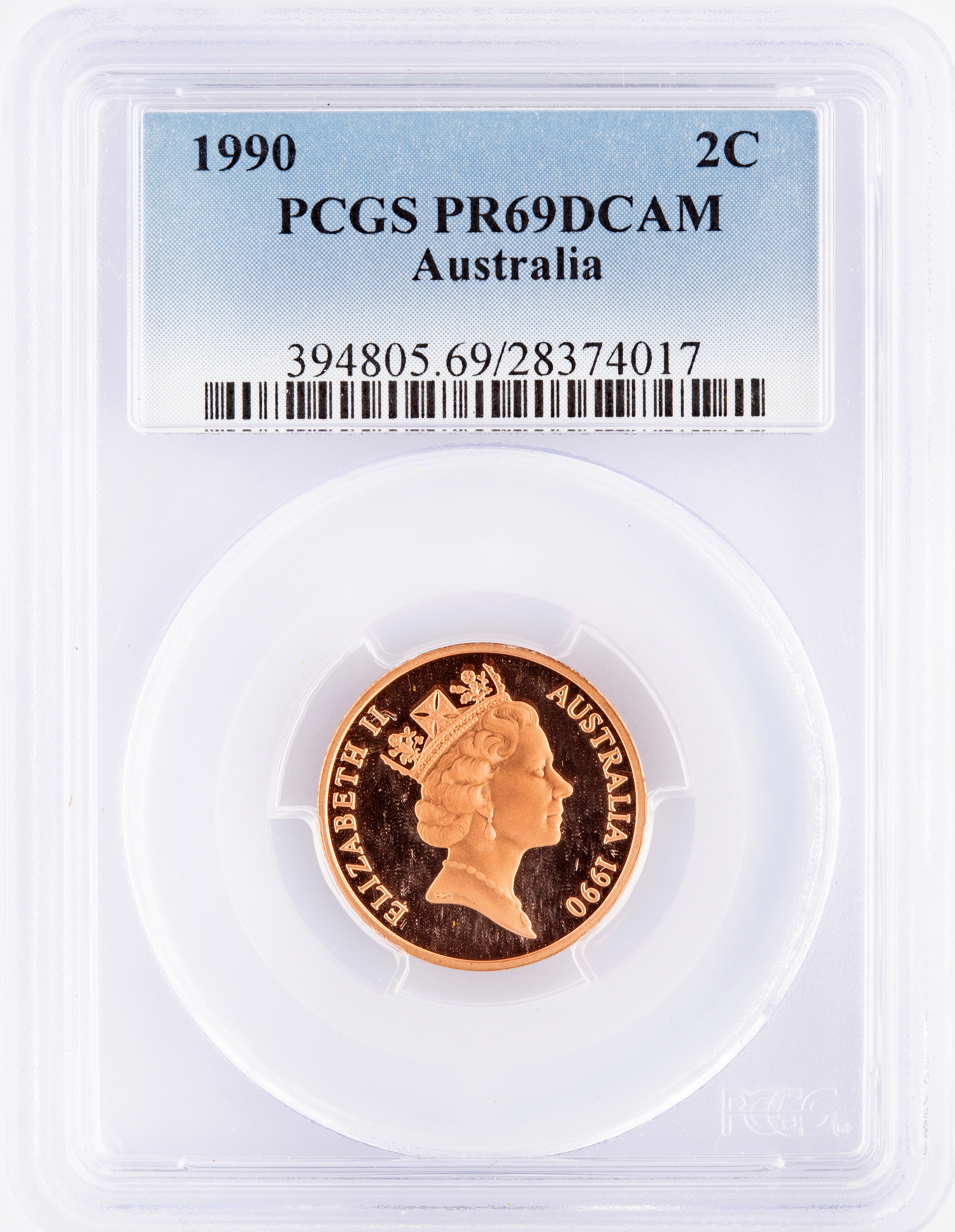 Two Cent, 1990, Pcgs Pr69dcam
