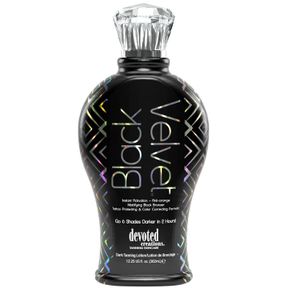 DEVOTED CREATIONS BLACK VELVET ANTI-ORANGE MATTIFYING BLACK BRONZER TANNING LOTION 12.25 OZ