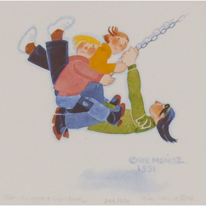 Rie Munoz ''Six-legged Spider'' 1991 Signed Serigraph. Framed 16.75'' x 16.25''
