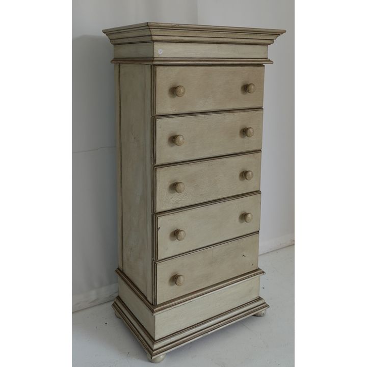 PAINTED NARROW CHEST OF DRAWERS