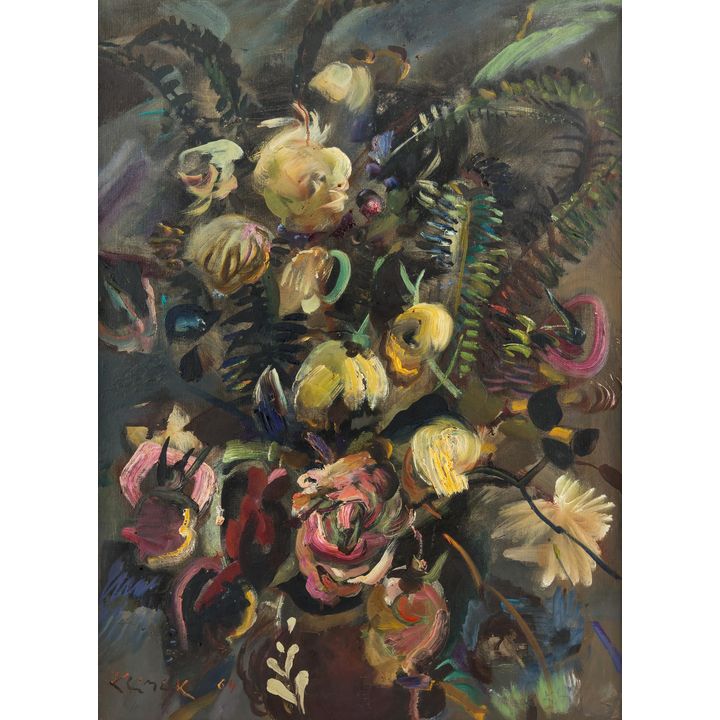Ludwik Klimek | Róże na ciemnym tle, 1964 r.