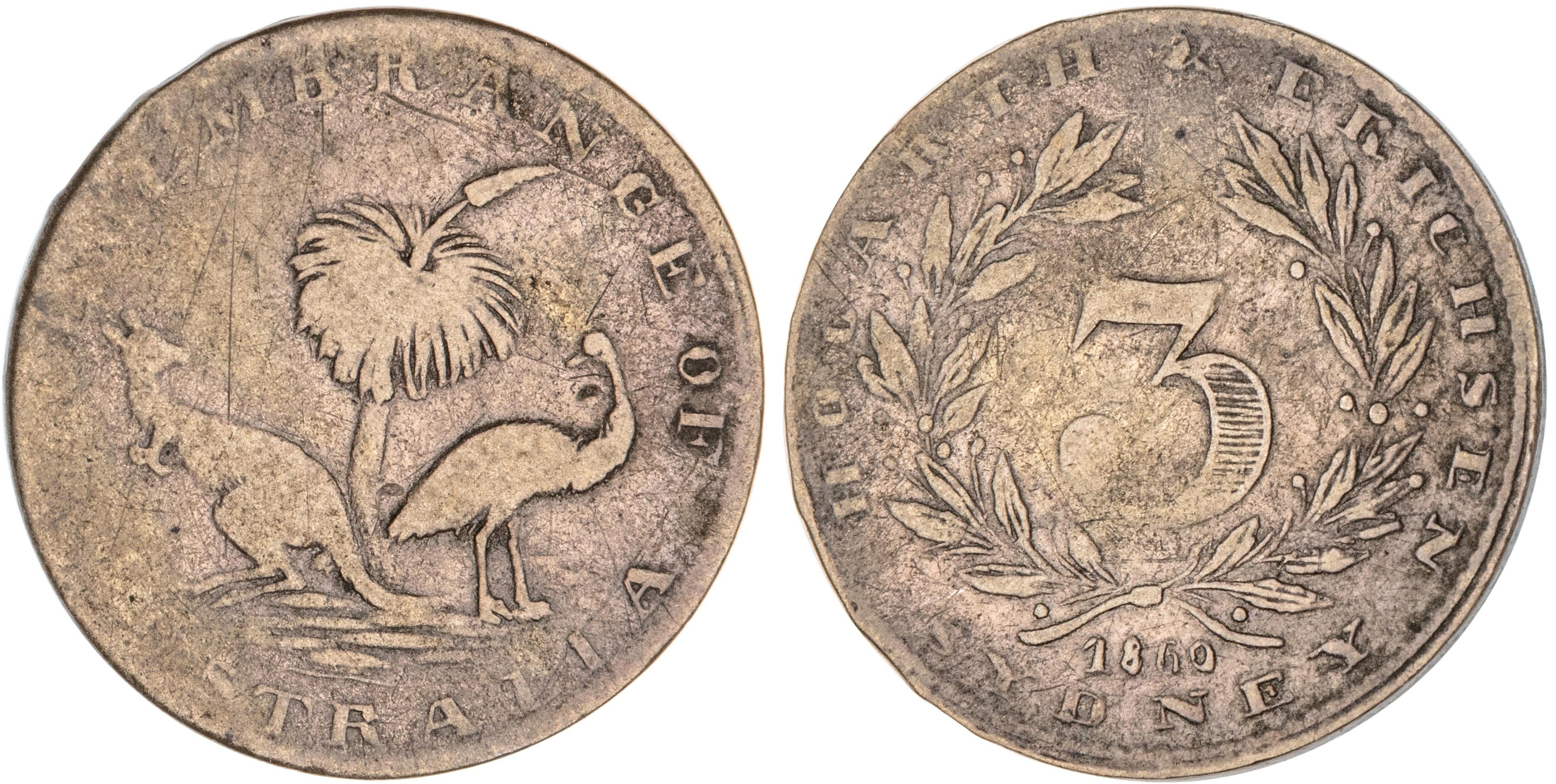 Sydney, NSW, Threepence, 1860, gFine