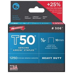 ARROW T50 STAPLES, 1,250 PACK (3/8 IN.) IN BLUE