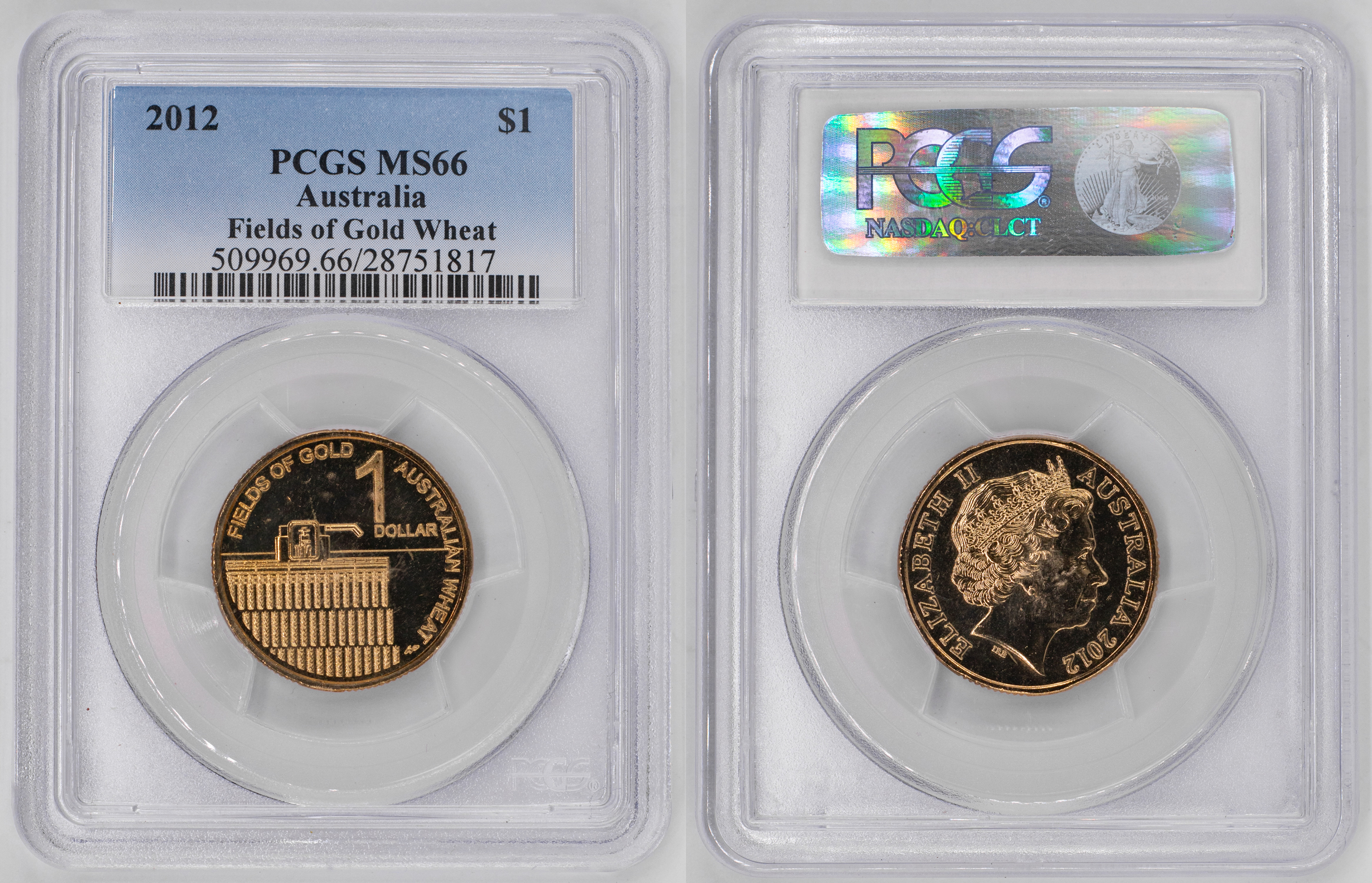 Elizabeth II, Fields of Gold Wheat, One Dollar, 2012, PCGS MS66