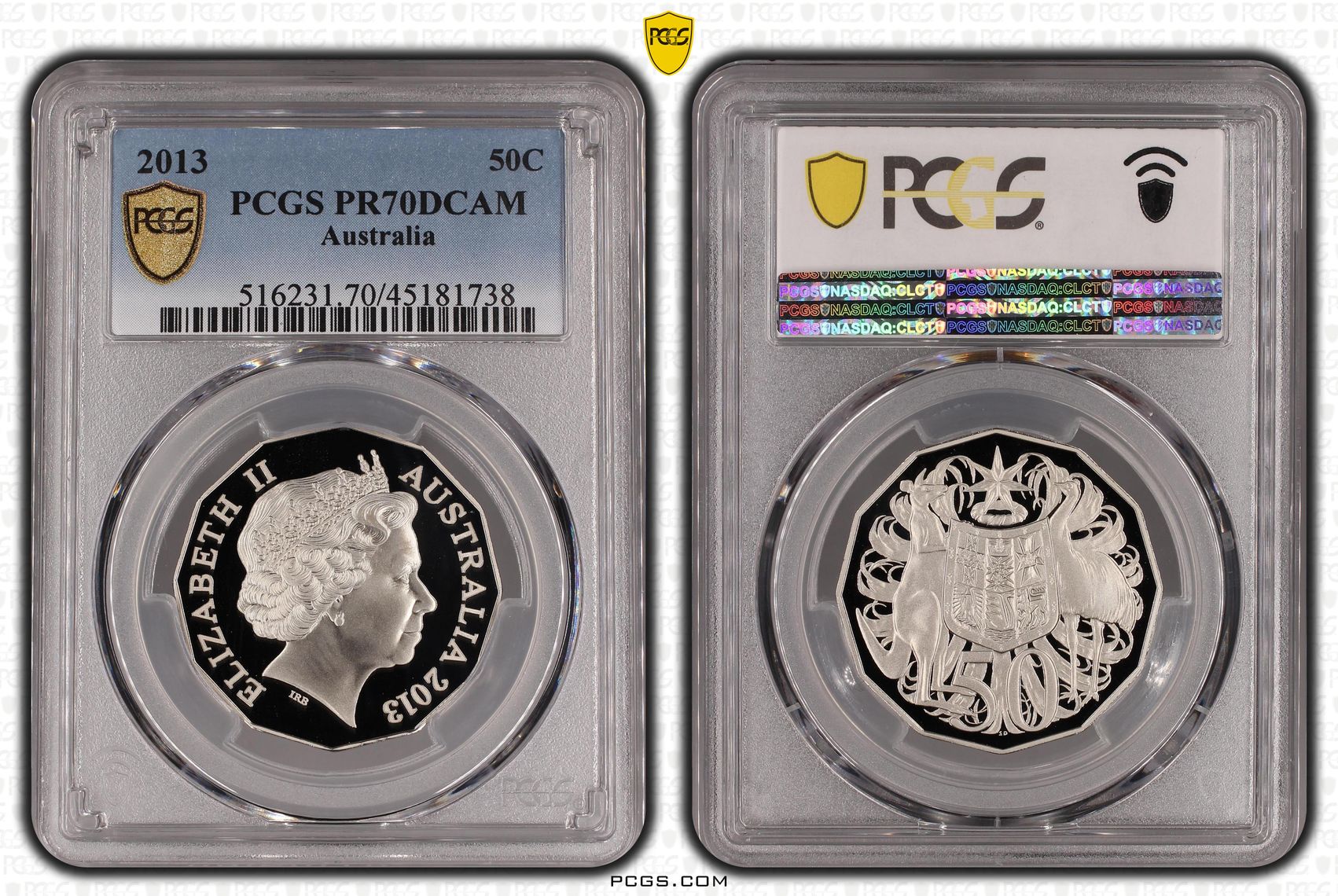 Elizabeth II, Fifty Cent, 2013, PCGS PR 70DCAM