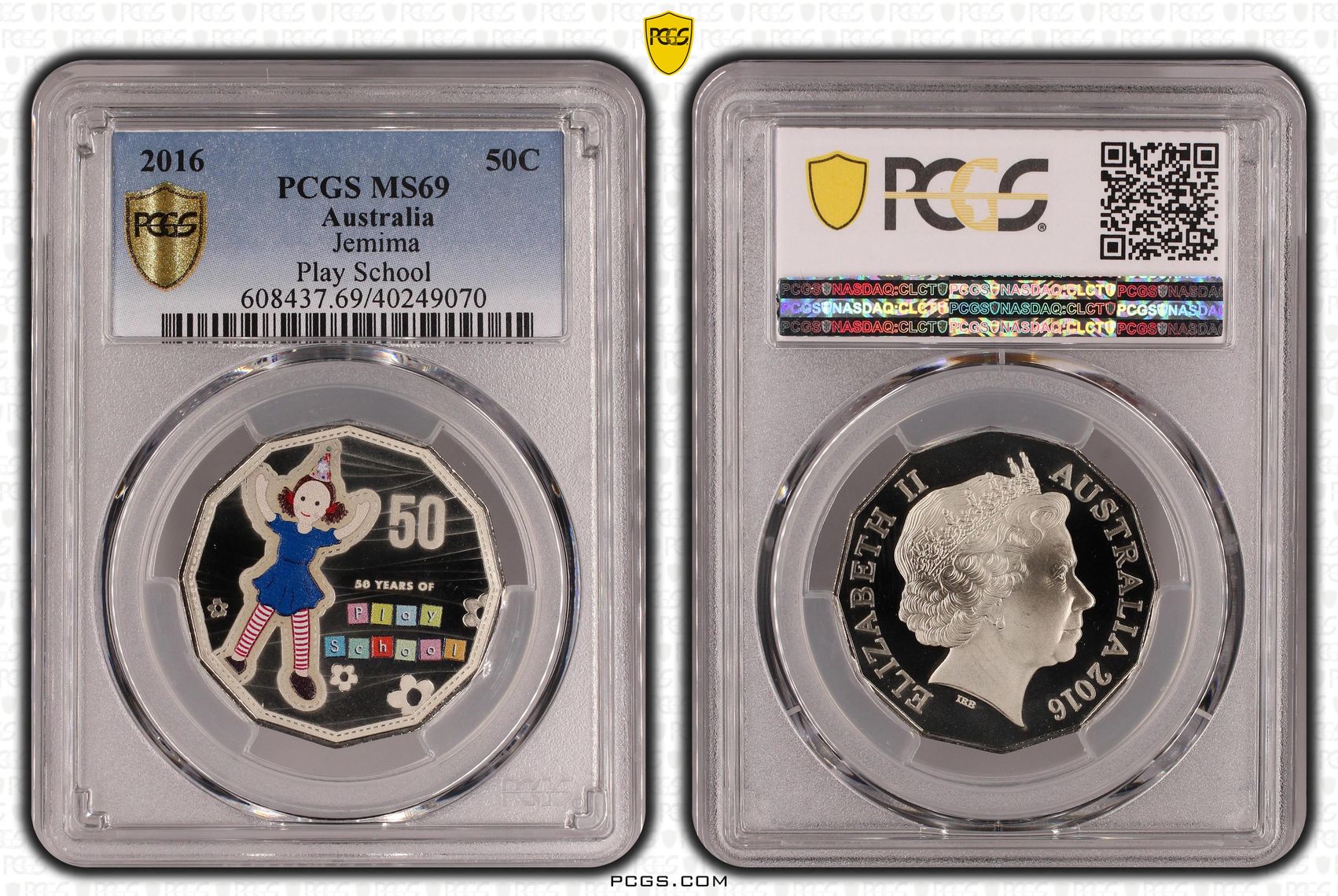 368 · Play School Jemima, Fifty Cent, 2016, PCGS MS69