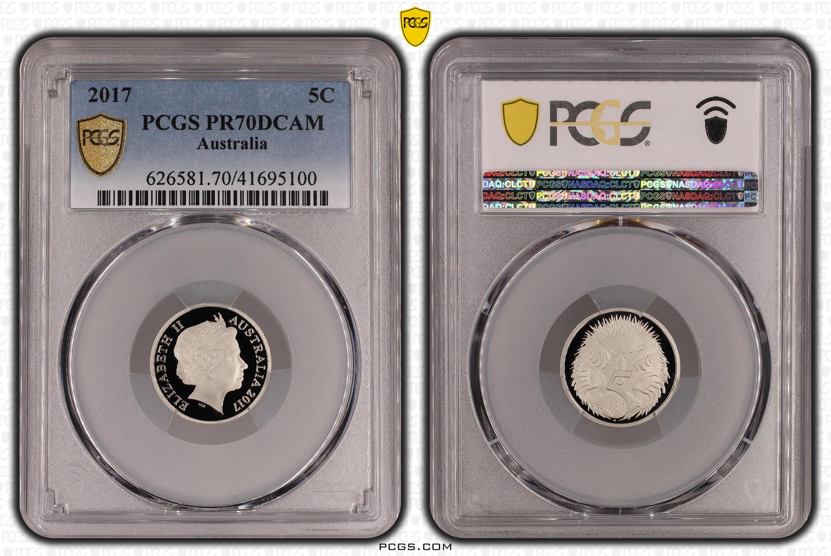Elizabeth II, Five Cent, 2017, PR70DCAM