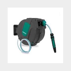 VONROC Automatic Hose Reel - 15m Garden Hose - Includes 15m garden hose connection hose nozzle couplings tap - 51745/18453