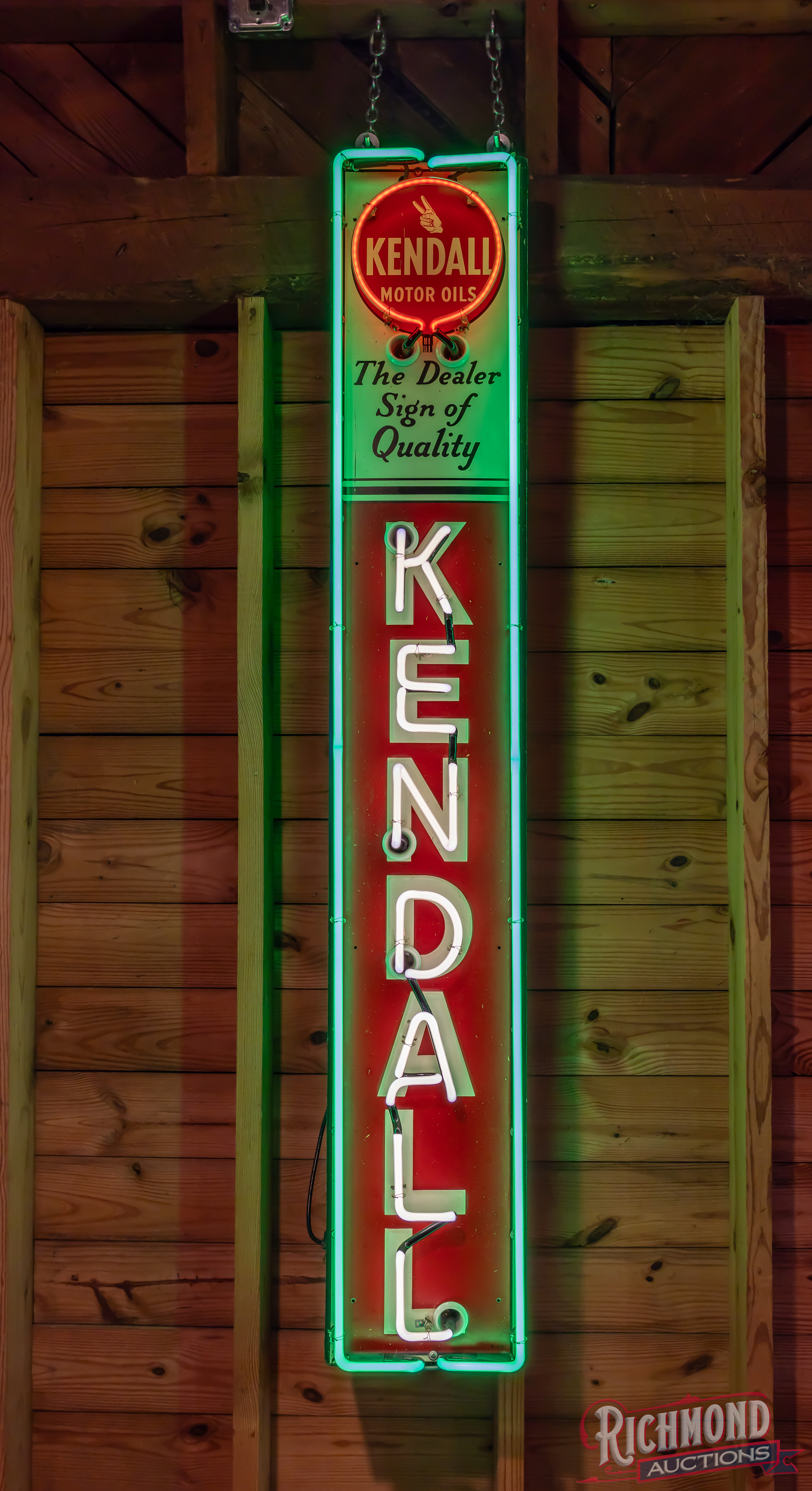 Kendall Vertical Single Sided Tin Neon Sign | Richmond Auctions