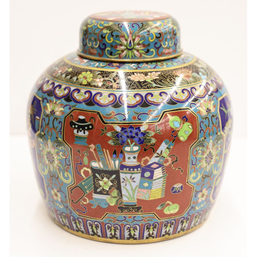 Fine Chinese Cloisonne Covered Jar