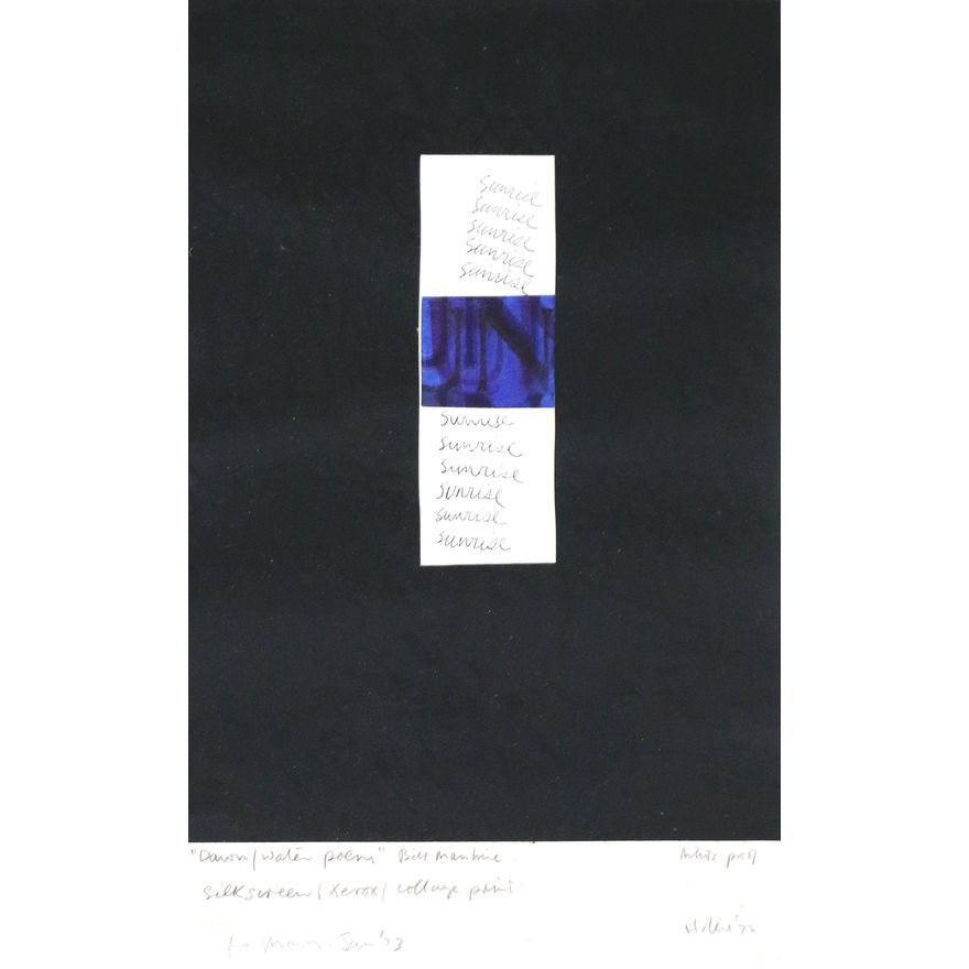 Ralph Hotere , 'Dawn|Water Poem'
