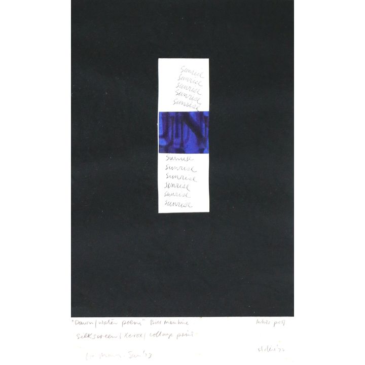 Ralph Hotere , 'Dawn|Water Poem'