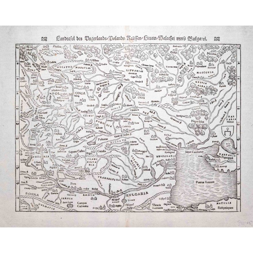 Sebastian Münster | Landtafel des Ungerlands/Polands, Reüssen…