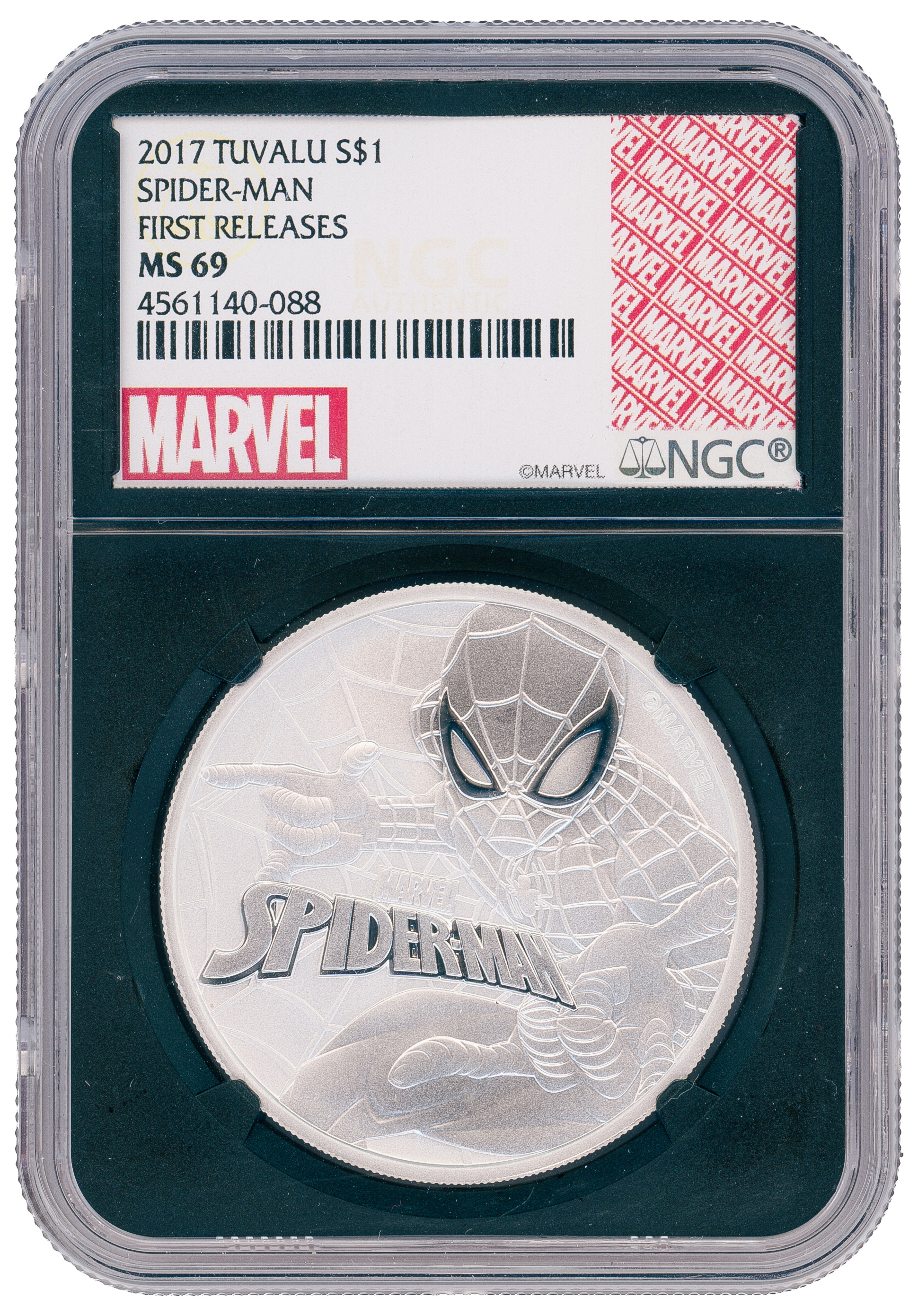 Tuvalu, Spider-Man, One Dollar, 2017, NGC MS 69