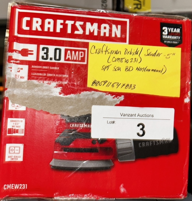 Craftsman 71454 Pneumatic Crown Stapler and Craftsman Mouse Sander - Roller  Auctions