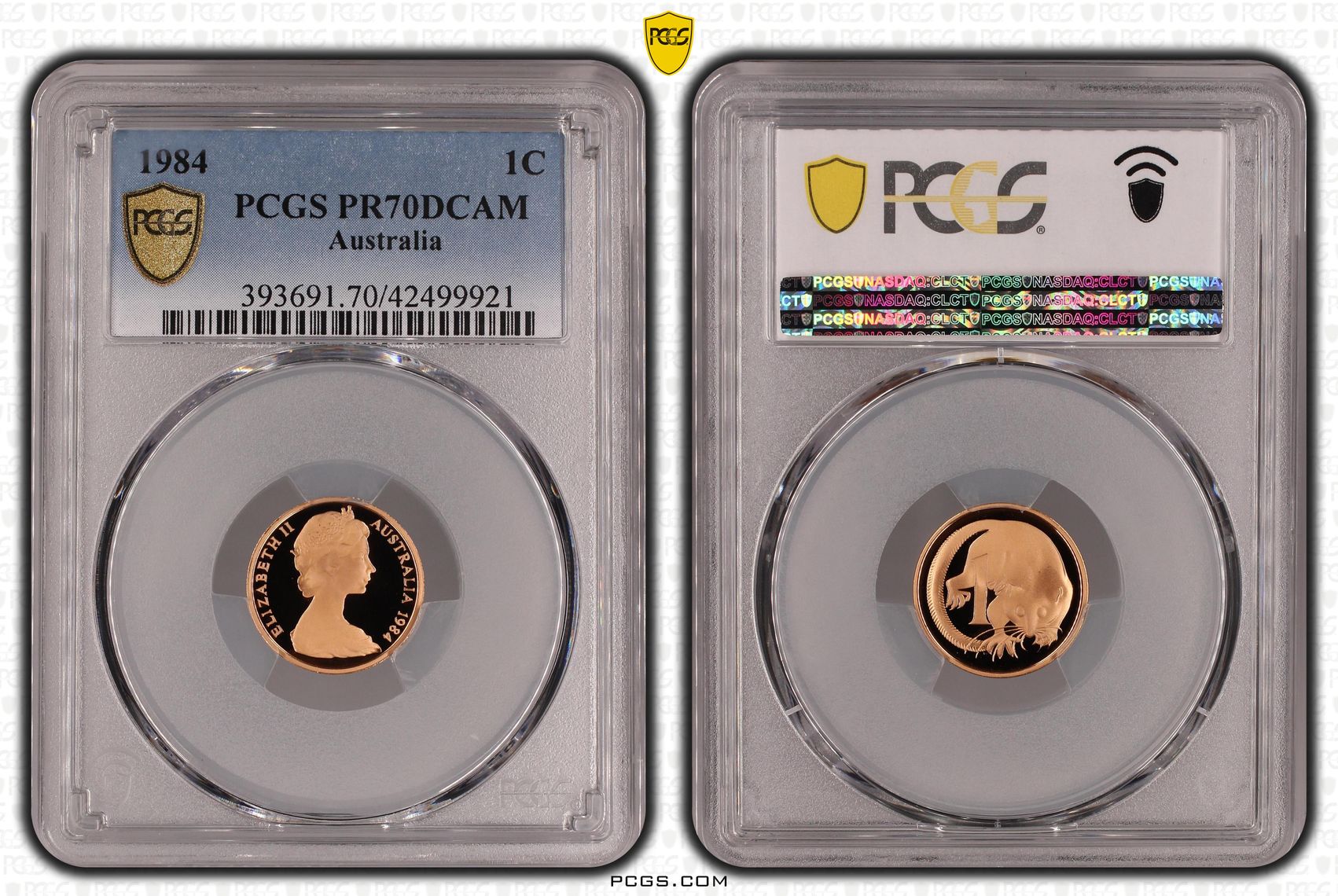 One Cent, 1984, Pcgs Pr70dcam