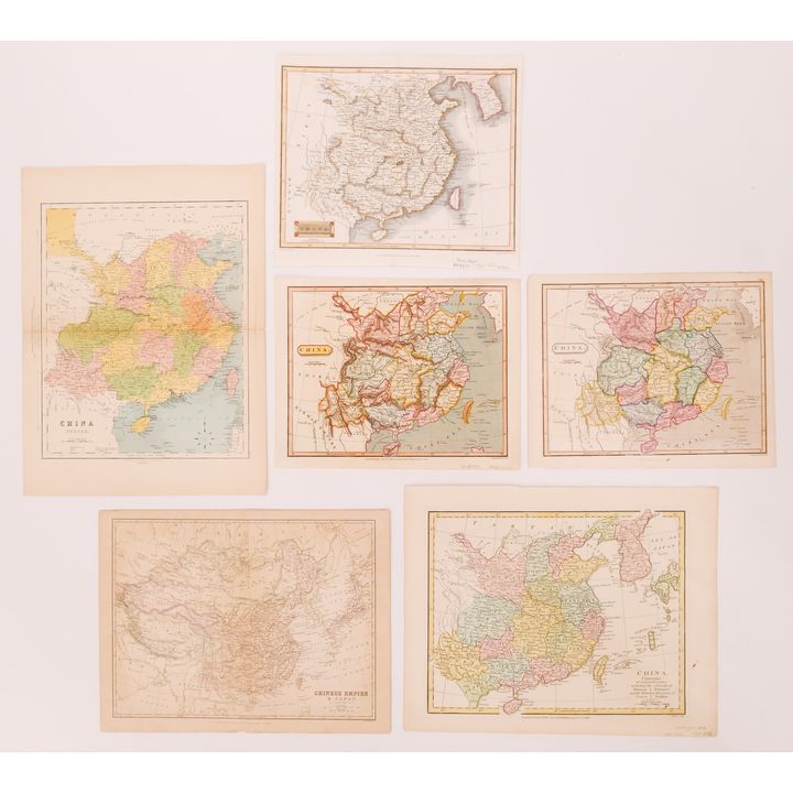 6pc 19th Century British Maps of China