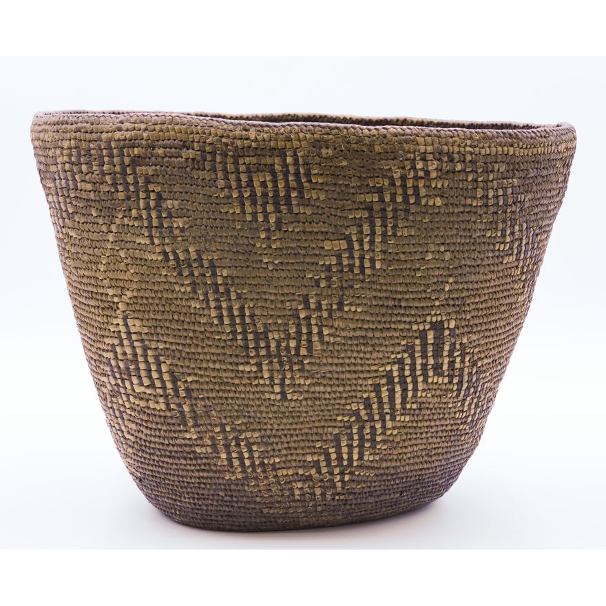 Antique Salish Indian Large Hard Basket