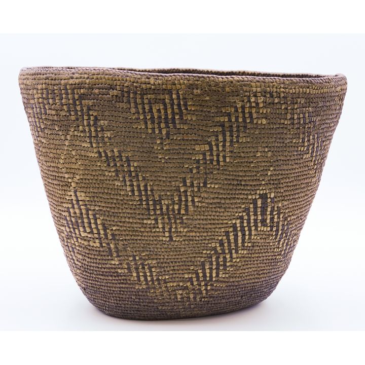Antique Salish Indian Large Hard Basket
