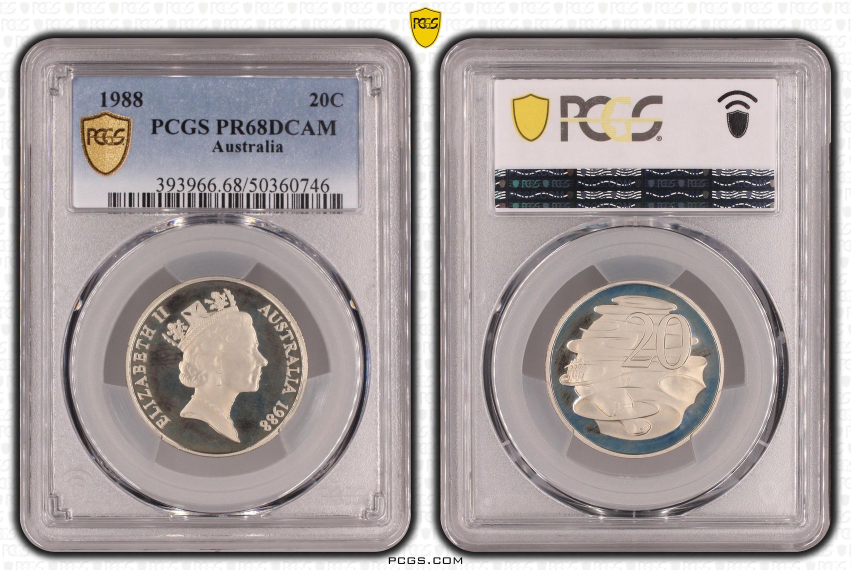 Twenty Cent, 1988, PCGS PR68DCAM