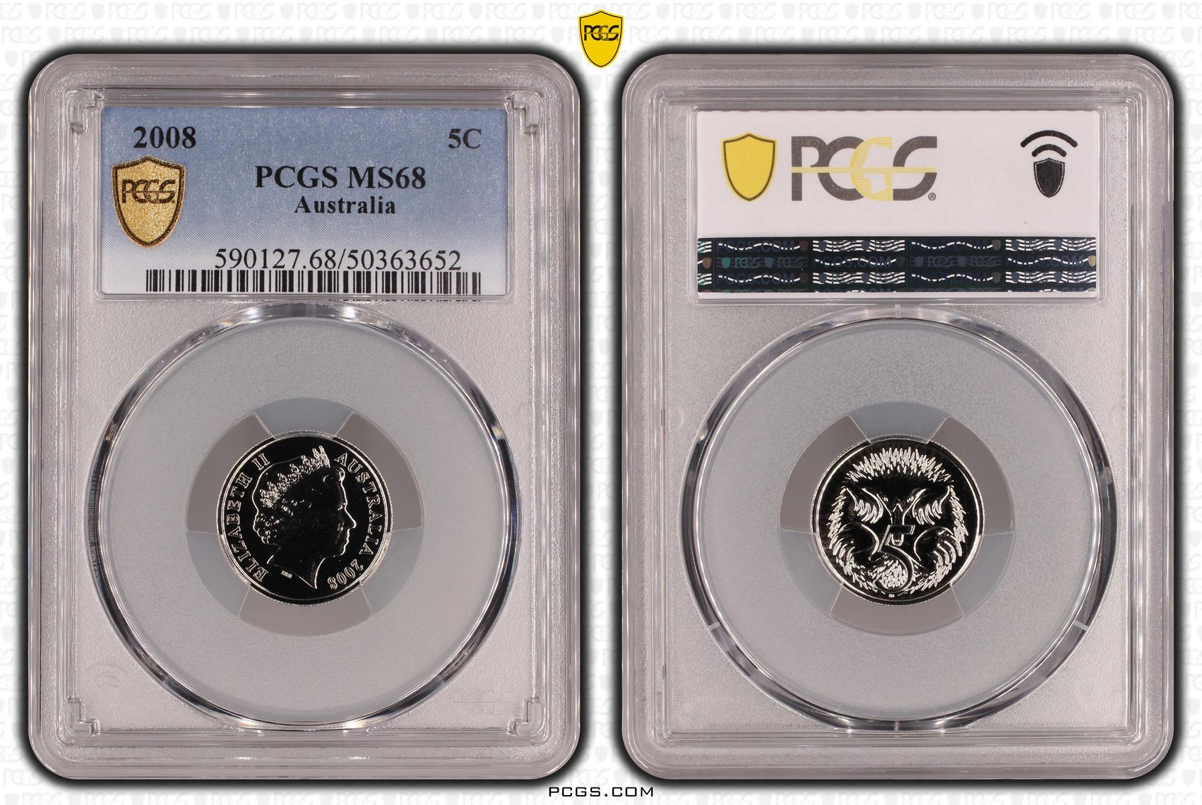 Five Cent, 2008, PCGS MS68