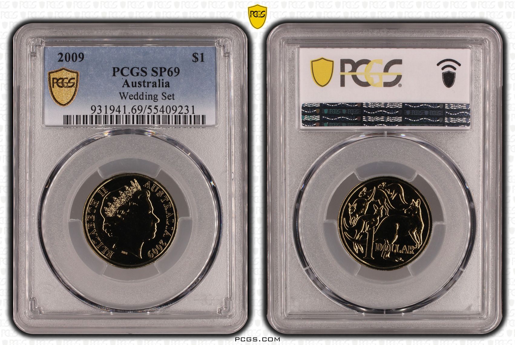 Wedding Set, POP 3/0, One Dollar, 2009, PCGS SP69