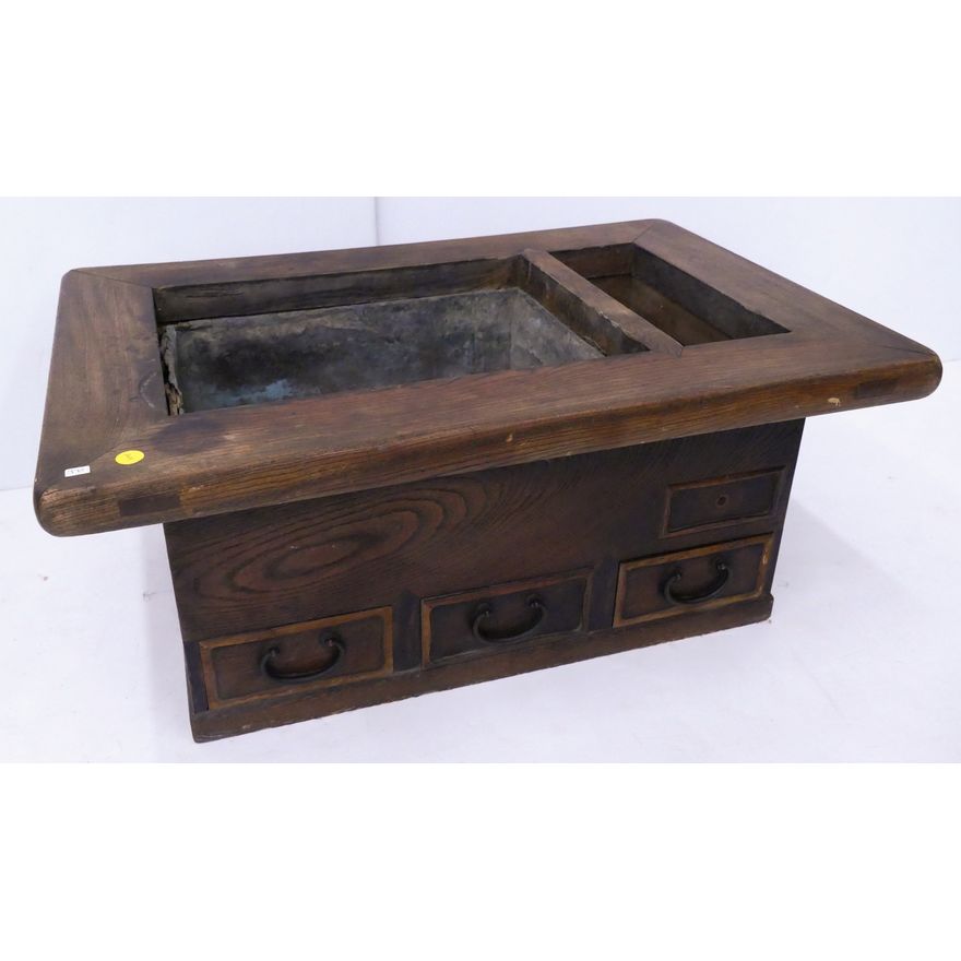 Antique Japanese Hibachi (As Is- Top loose)- 13x29x19''