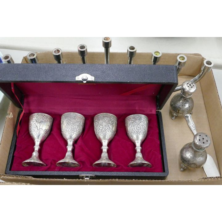 Box Silverplate Cordials etc.