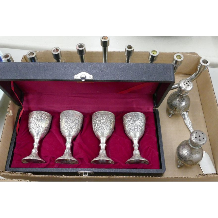 Box Silverplate Cordials etc.