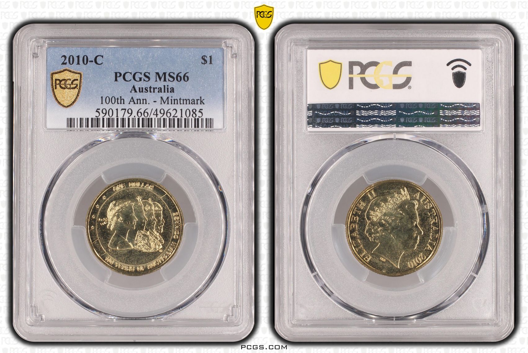 227 · 100th Ann. - Mintmark , One Dollar, 2010-C, PCGS MS66