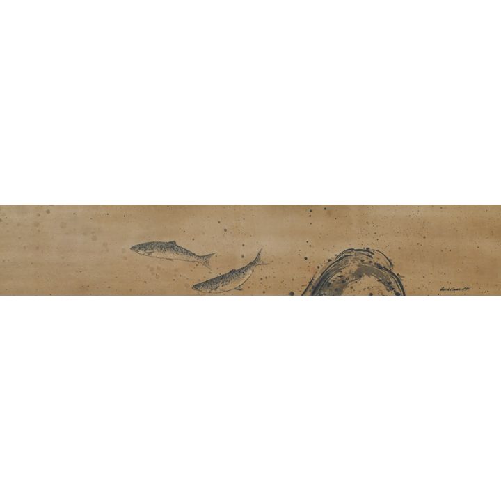 Ralph Aeschliman ''Fish and Rocks'' 1980 Ink