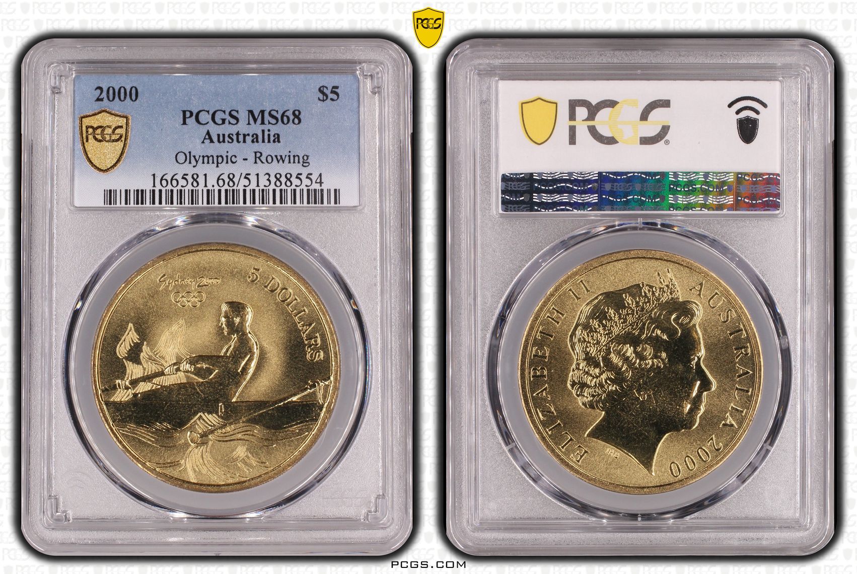 Rowing, Five Dollar, 2000, PCGS MS68